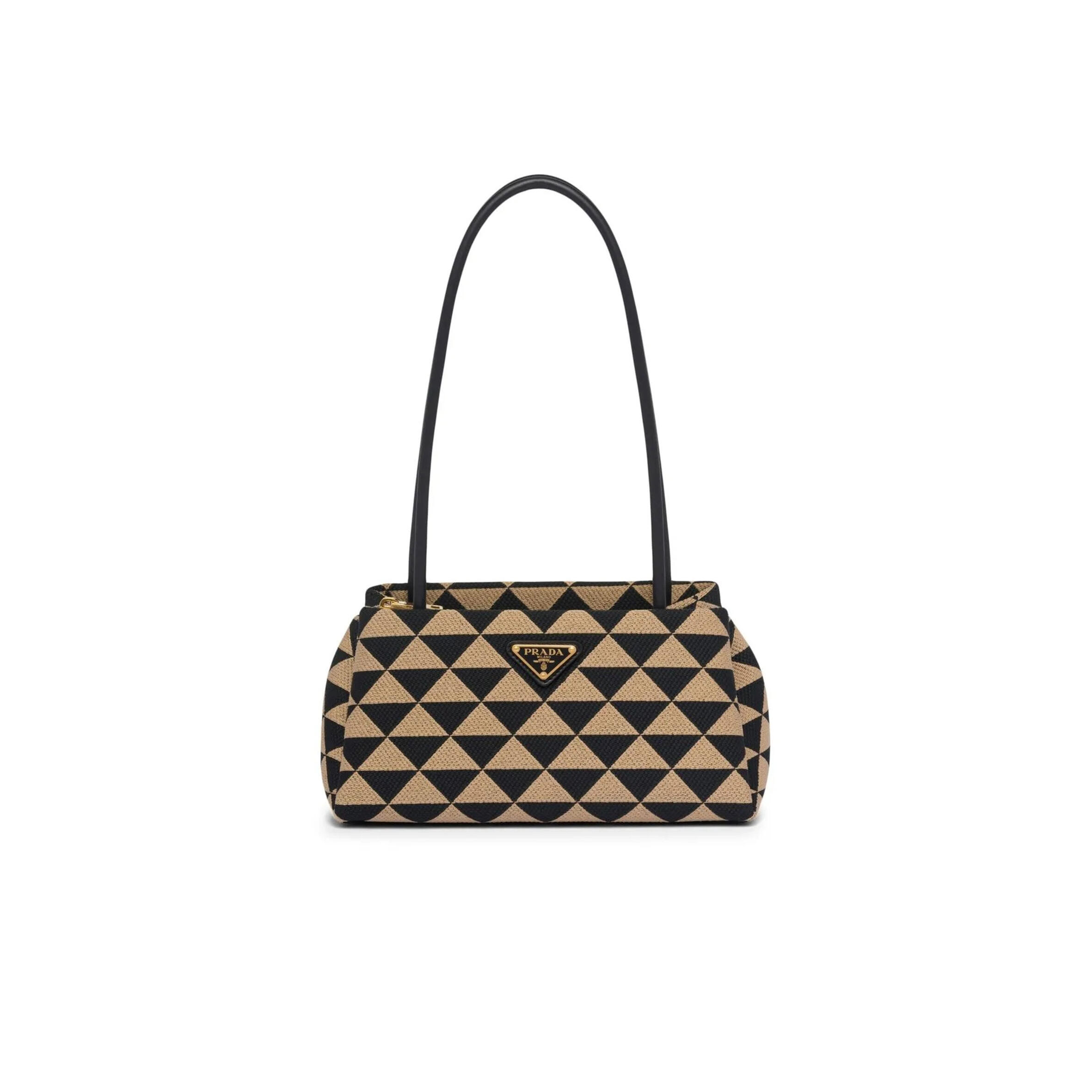 PRADA SMALL EMBROIDERED FABRIC PRADA SYMBOLE BAG 1BA368 (25*13.5*13cm) 